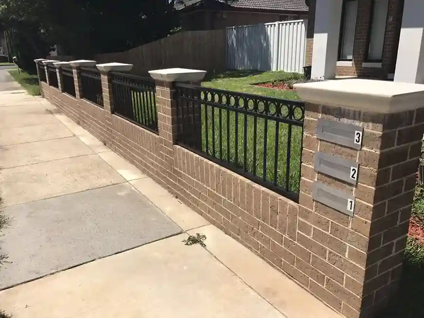 beautiful brick fence outside the home in New Orleans LA