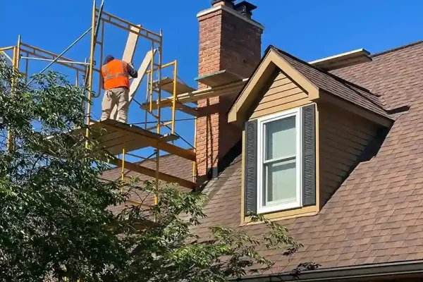 new installation of chimney by masonry contractors