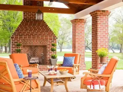 brick fireplace in New Orleans LA