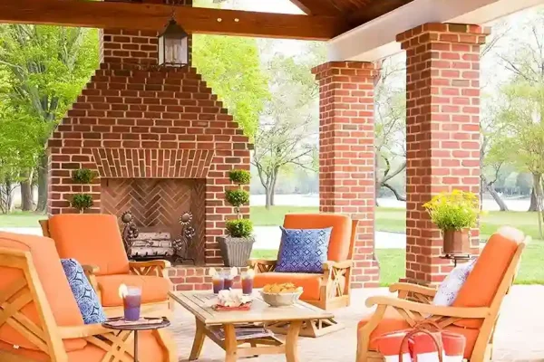 brick fireplace in New Orleans LA